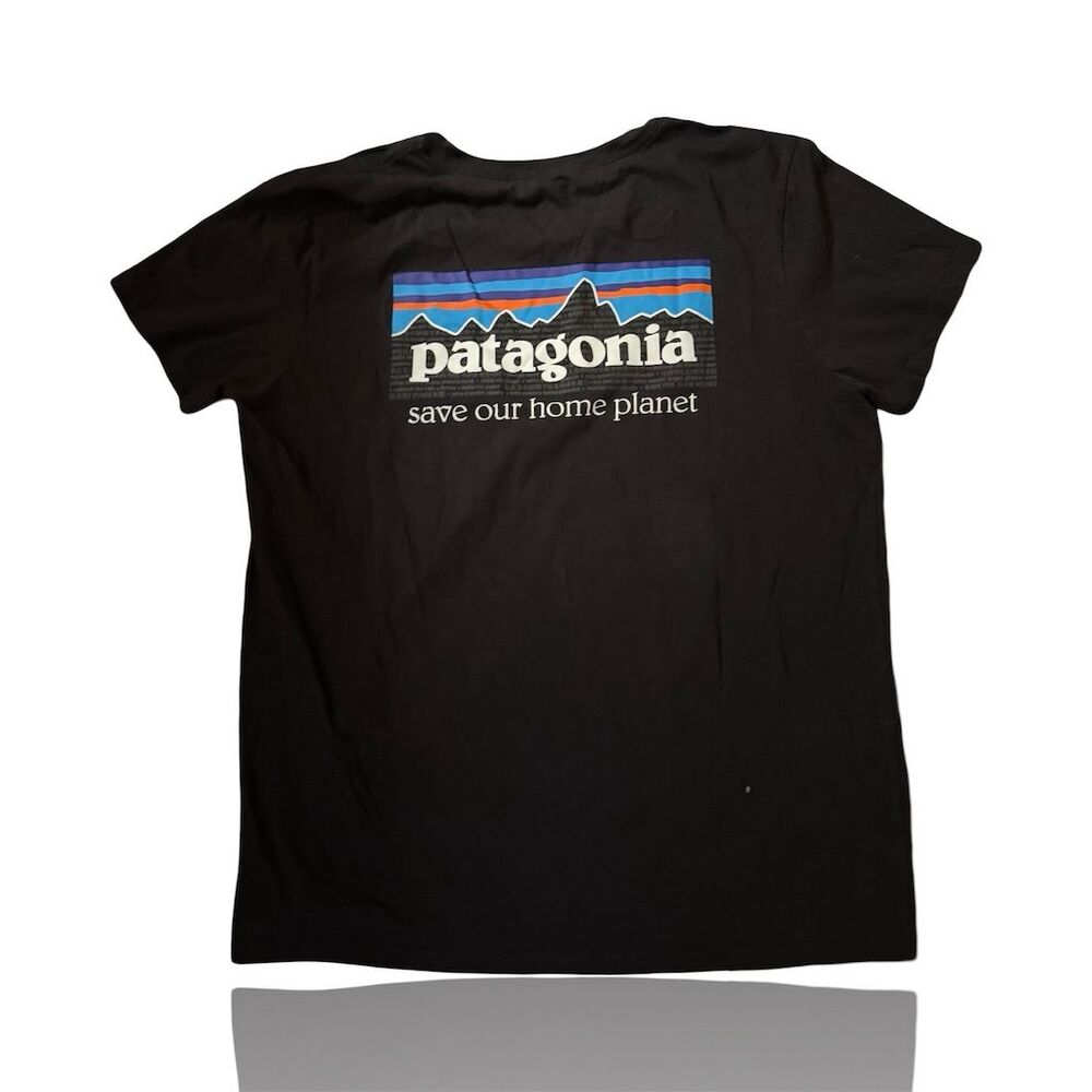 Patagonia Women’s Black/Gray  Graphic Print T-Shirt Size M Eco-Friendly